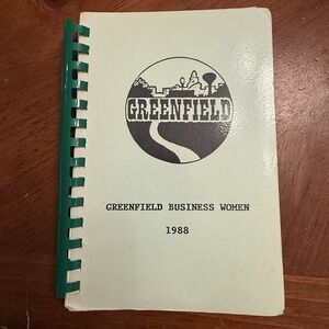 Greenfield Business Women Cookbook Iowa Recipes 1988 Vintage